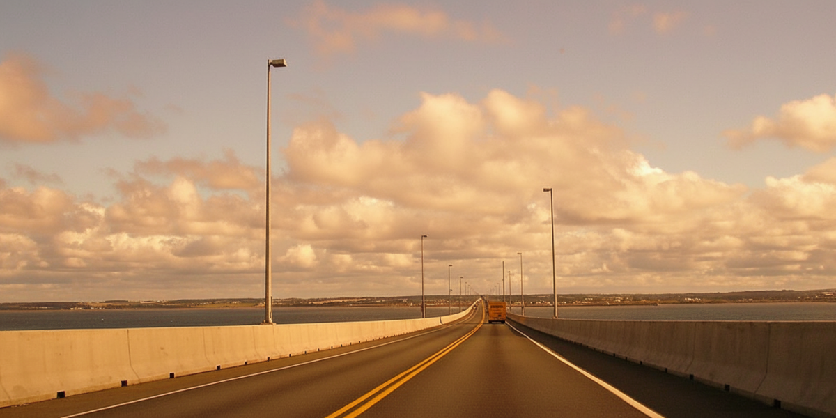 Confederation Bridge at golden hour
